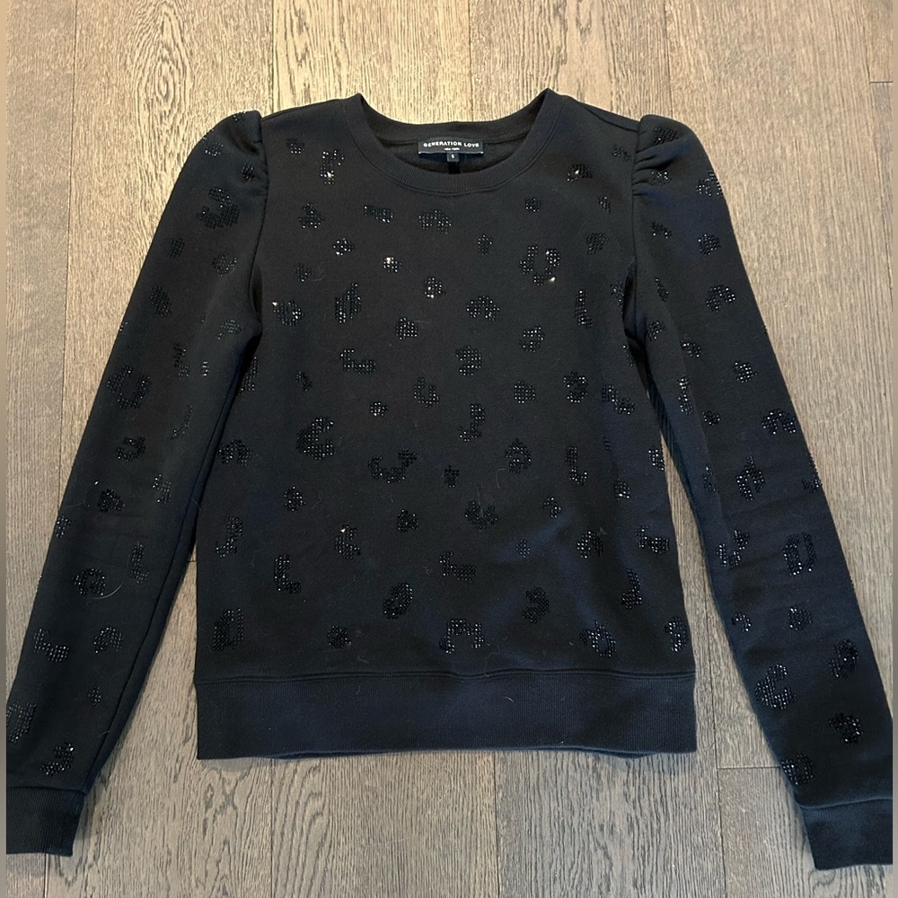 GENERATION LOVE Tara Leopard crystal Sweatshirt